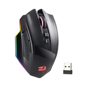 Redragon M813 PRO 3-Mode RGB Gaming Mouse with 4D Dual Mode Scroll Wheel, Optical Ergonomic Gamer Mouse with Max 26,000DPI, Pro Precision Sensor 3395, 7 Macro Buttons, Software Supported