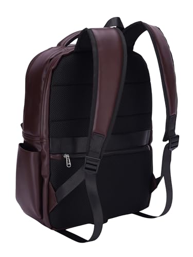 Image of FUR JADEN 15.6 Inch Laptop Backpack I Premium & Durable Vegan Leather I Anti-Theft Pocket I Breathable Air-Mesh I 30L Storage Volume I Men Women I Work Professional & Casual Use