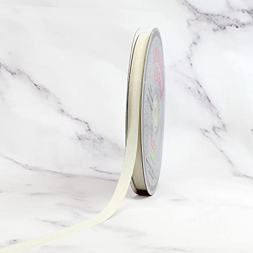 Creative Ideas Solid 3/8-Inch Grosgrain Ribbon, 50-Yard, Ivory
