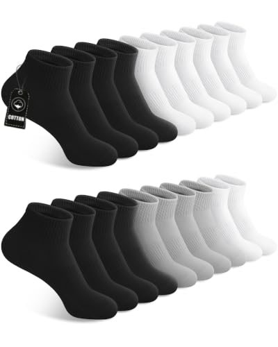 Image of YSense 10 Pairs Womens Ankle Socks Cotton Quarter Socks Women Men