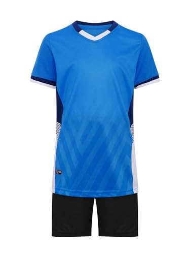 easyforever Kids Sport Shorts Sets Boys Football Training Suit Shorts and T-Shirt Set for School Sports Competition3