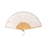 Ventaglio pieghevole a mano in pizzo, ventaglio da donna in pizzo, ventaglio vintage per matrimoni, decorazione per matrimoni (bianco)