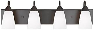 Generation Lighting 4420204-710 Transitional Four Light Wall/Bath from Seagull - Seville Collection in Bronze/Dark Finish,