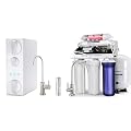 iSpring RO500AK-BN+UVF8 Tankless Reverse Osmosis Water Filtration System & RCC7P-AK 6-Stage Reverse Osmosis System Under Sink with Alkaline Water Filter and Pump, pH+