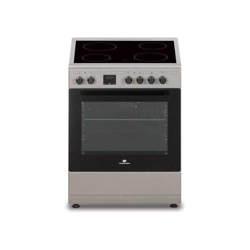 Cuisiniere vitrocéramique CONTINENTAL EDISON CECV60FCS - 4 feux - L58,8 xP61 xH83 cm - Silver