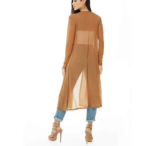 Image of Womens Sexy Sheer Long Sleeve Cardigan See Through Mesh Cover Up