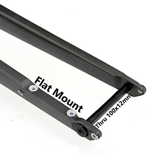 700C Road Bike Front Fork Bicycle Front Fork,Carbon Fiber Rigid Fork/Spine Tube 28.6 * 39.8 * 300Mm/Disc Brake/Barrel Axle Open Gear 12 * 110Mm/Maximum Tire Clearance 700X45Mm #TOP4