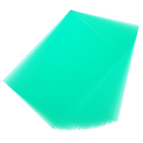 Image of A4 PVC Flexible Plastic Sheets, 10Pcs 0.3mm Thick A4 Size, Transparent DIY Crafts Film(Green)