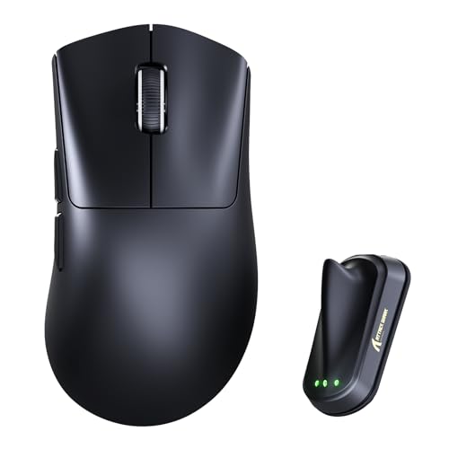Image of ATTACK SHARK V8 8K Wireless Gaming Mouse Whit 42000 DPI-PAW3950 MAX Sensor-59g Lightweight-Nordic54L15 MCU-400h Battery Life, Triple Modes,Gaming Accessories for PC /Laptop /Mac (Black)
