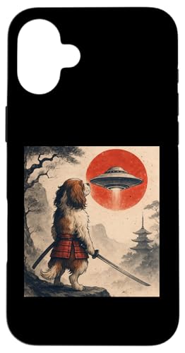 Ukiyo-e Cavalier King Charles Spaniel Samurái Ukiyo-e vintage Carcasa para iPhone 16 Plus