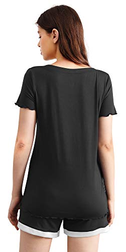 Image of WiWi Viscose from Bamboo Pajamas Set for Women Super Soft Short Sleeve Cooling Summer Plus Size Pjs Sets Sleepwear S-4X