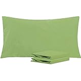 NTBAY - Fundas de almohada suaves y antimanchas hechas de microfibra en color liso con cierre antiarrugas