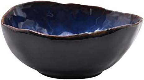 Miniatura 7 de Tazón profundo de porcelana europea, cuenco irregular, vajilla creativa irregular, juego de platos de fideos, juego de 4