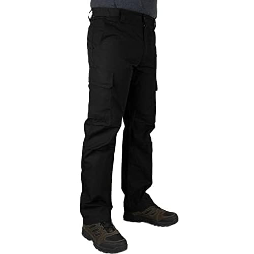 LAPG Men’s Urban Ops Tactical Pants, Gusseted Crotch Cargo Pants, Ripstop Work Pants, Water & Stain Resistant Pants for Men