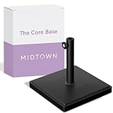 Midtown Umbrellas - The Core Base - Patio Umbrella Base with Wheels. Aluminum Base Pole for Umbrella Poles of 1.5-2 Inches Diameter. Weather and Rust Resistant Umbrella Base (45, Pounds)