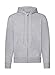 Fruit of the Loom Hooded Sweat-Jacket (L, 1x Grau + 1x HL Kauf Notizblock)
