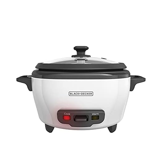 BLACK+DECKER RC506 6-Cup Cooked/3-Cup Uncooked Rice Cooker and Food Steamer, White