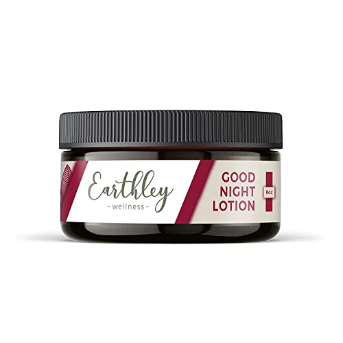 Earthley Wellness, Good Night Lotion, Magnesium Lotion, Apricot Oil, Shea Butter, Mango Butter, Candelilla Wax, Lavender Essential Oil, Vegan (Regular, 8Oz) #TOP2