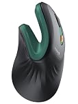ProtoArc EM11 NL Ergonomic Mouse, Wireless Vertical Mouse Rechargeable Optical Mice with Multi-Device (Bluetooth + Bluetooth + USB Connection), 3 Adjustable DPI for Computer, iPad, Mac, Windows, Green