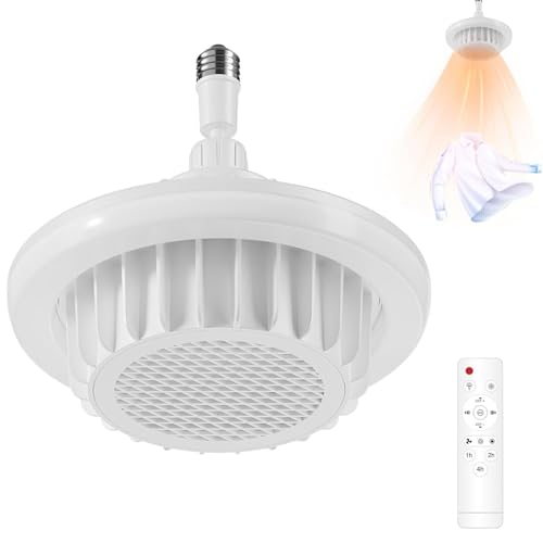 Bathroom Heater Fan Light, 600W Indoor Electric Ceilings Heaters, Ceiling Electric Patio Heater with Remote Control, Ceilings Mounted Bathroom Heater, for Bathrooms, Bedroom, Living Room