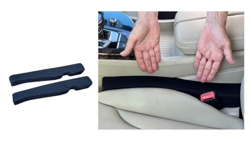 Patented Car Seat Gap Filler - As Seen On TV - Block The Gap Between The Seat and Center Console - Universal Fit Car Truck SUV - Insert for Driver and Passenger Side - Set of 2 (Black Fabric)