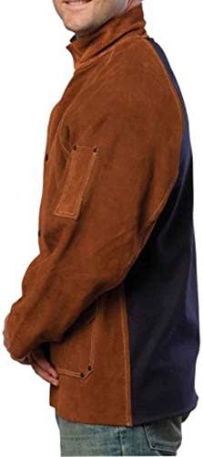 John Tillman 3360M Medium 30" Dark Brown Premium Side Split Leather Jacket, Satin Lining, Front Snap Closure/Indura Stretch Flame Retardant Full Back Panel, English, 15.34 fl. oz, Plastic, 1 x 1 x 1