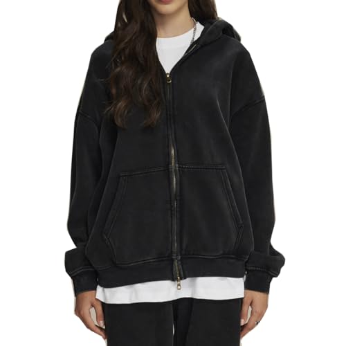 VFIVE UNFOUR Washed Batik Distressed Hoodies Winter Thick Warm Hooded Sweatshirt Men Pullovers