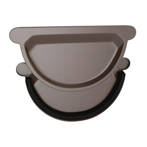 ZAMBELLI Zink Steckboden (halbrund) mit Gummidichtlippe Kupferbraun RG 280, Rinnenboden/Rinnendeckel verzinkt, einfache Montage