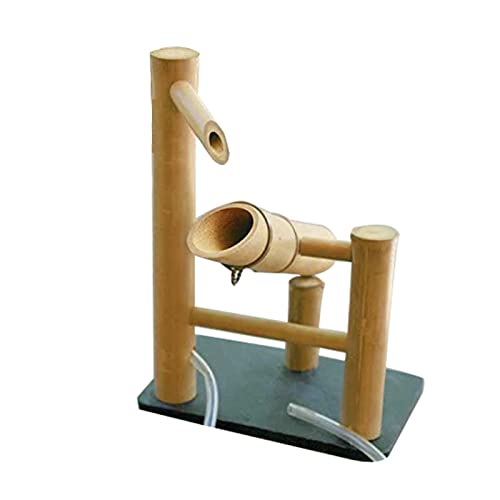 WYBF Wasserspiel Garten,gartenbrunnen,Bambus mit Pumpe Gartendekoration brunnen,60cm Cover