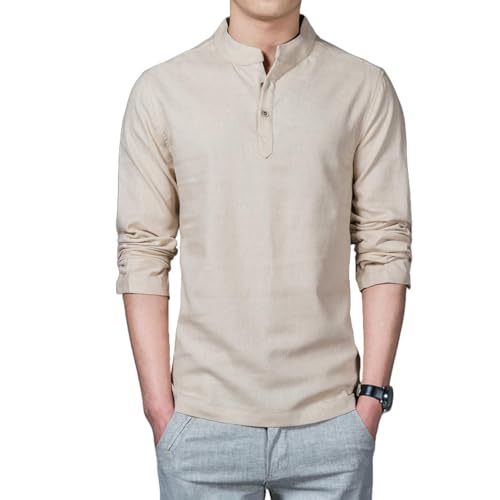 Chemise col mandarin homme en coton-lin pour un style élégant et épuré