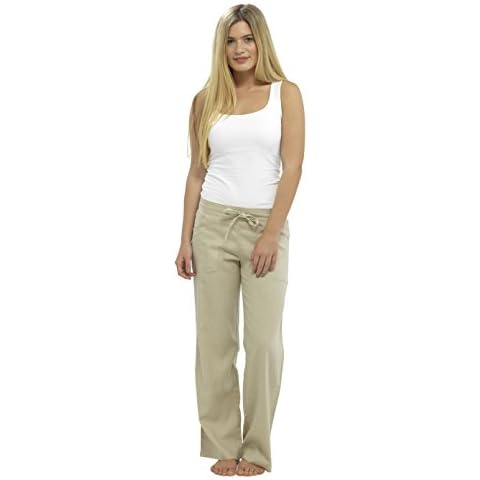 Tom Franks Women's Relaxed Trousers Beige stone UK 10 Cover