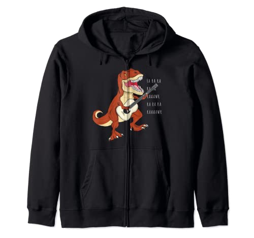 Dinosaur Music Fa Ra Ra Rawr Rawr Funny T-Rex Playing Guitar Sudadera con Capucha