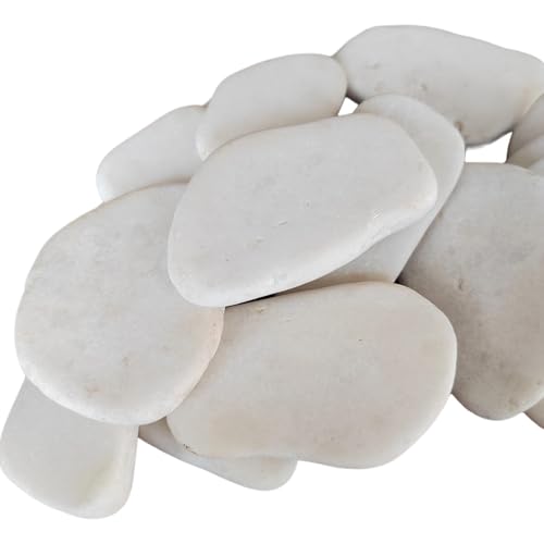12 piedras planas lisas para pintura, 3,1-3,5 de diámetro, piedras de río blancas para manualidades y clases de arte