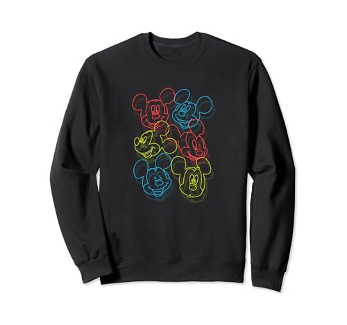 Sweatshirt Mickey Mouse au motif collage de lignes graphiques et colorées