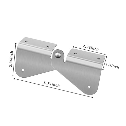 Charnière de gouttière en inox, kit rabattable rectangulaire avec vis