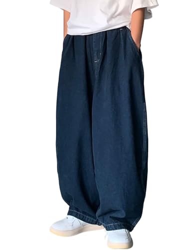 Y2k Baggy Skater Jeans Men Wide Leg Vintage Plain Pants Loose Fit Oversized Denim Jeans Streetwear