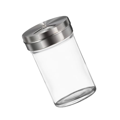 FOMIYES 3 Botellas de Condimentos de Vidrio Tapa Extraíble, Tarros para Especias Plateados, para Pimienta, Sal y Uso en Cocina y Barbacoa, Almacenamiento Seguro y Práctico
