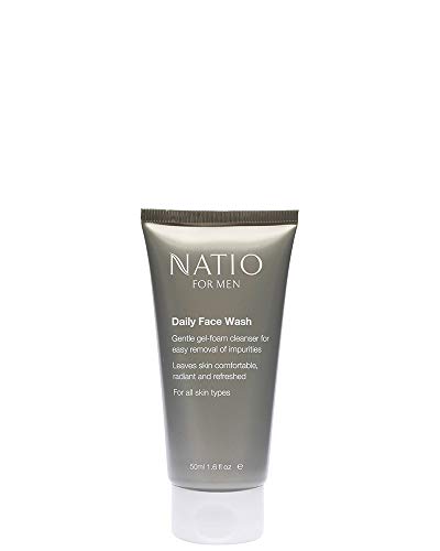 Natio Australia Daily Face Wash for Men, 50 ml - Gentle Gel-Foaming Cleanser for Men, Made for All Skin Types - Made in Australia