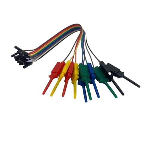 Opatiny Kit di morsetti per analizzatore logico da 25 cm, con 5 ganci retrattili colorati, connessione chip e pin, 10 morsetti ad ago inclusi