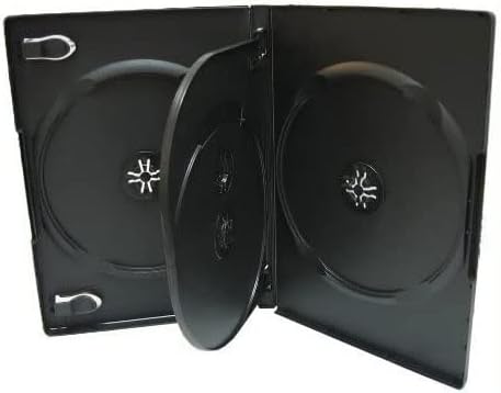 14mm CD DVD Storage Case 4 Discs Black with Tray Quad Holder Box 20 Pack Premium Quality