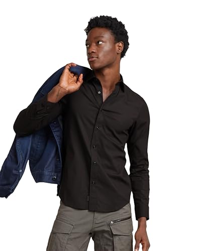 G-STAR Para Hombre Camisa Uniform Slim, Negro (dk Black D25176-D701-6484), XS