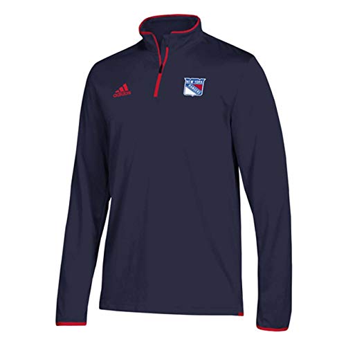 adidas Men's NY Rangers NHL Authentic 1/4 Zip Pullover Navy Size Medium