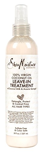 Shea Moisture 100% Virgin Coconut Oil Leave-In Treat 8 Ounce (237ml) (6 Pack)