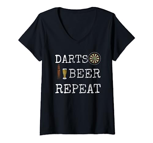 Divertida manta retro Darts Beer Repeat Cricket Dart 501 Beer Camiseta Cuello V