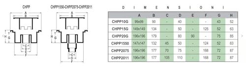 First Plast CHPP10G Siphonverschluss aus Polypropylen, grau, 100 x 100 mm
