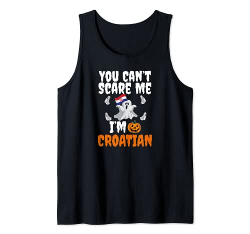 Can't Scare Me I'm Croatian Pride Scary Halloween Croacia Camiseta sin Mangas