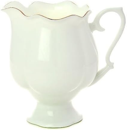 Lomonosov Porcelain Bone China Creamer Natasha Golden Ribbon 10.8 fl.oz/320 ml