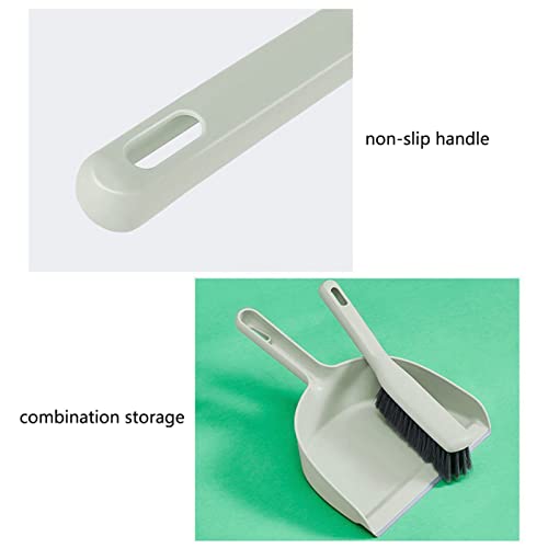 NEDLON Handfeger Und Kehrblech Set, Schaufel Handbesen, Reinigungswerkzeuge Für Den Schreibtisch, Bettbesen, Staubbankbürste, Für Die Küche, Schreibtisch, Tierhaartastatur(GrüN) – Bild 6