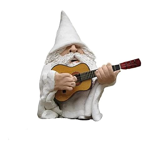 Doukedge Playing Guitar Garden Gnome Ornament,Funny Naughty Gnome Statue Resin Dwarf Ornament Figurines for Lawn Yard Ornaments,Indoor Or Outdoor Garden Decorations,4.7 Inch Tall Cover