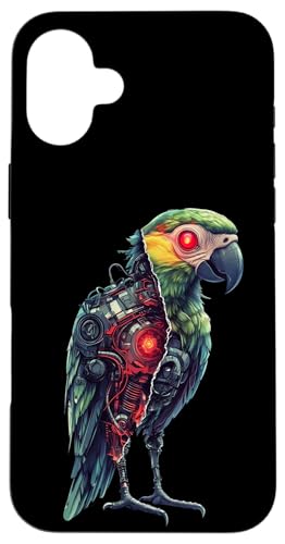 �ʔ����I�E�����{�b�g�������D�ƃT�C�{�[�O�I�E�����{�b�g Robot Parrot Lover Cyborg AI �X�}�z�P�[�X iPhone 16 Plus �p